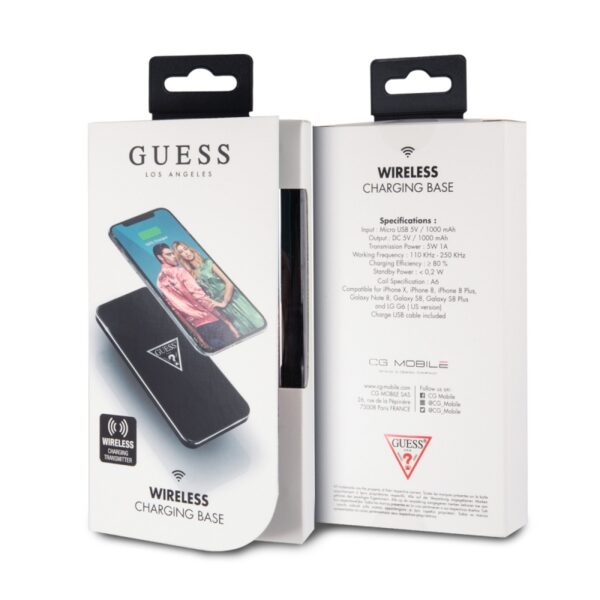 Guess cargador sobremesa inalámbrico Qi 1A negro/plata - Imagen 4