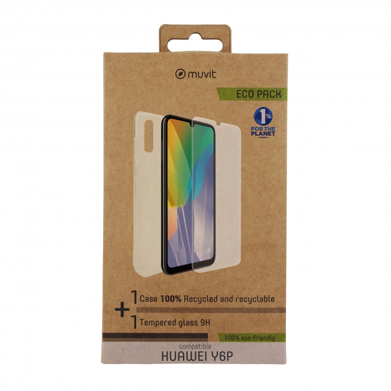 Pack Muvit for change Huawei Y6P funda Cristal Soft+protector de pantalla vidrio - Imagen 2