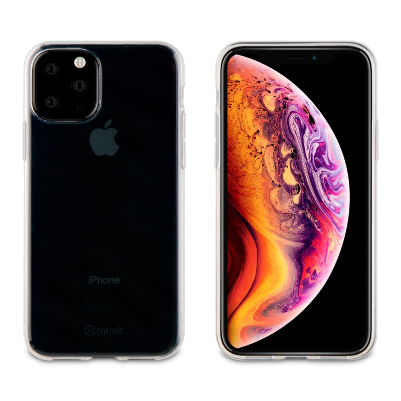 Pack Muvit Apple iPhone 11 Pro Max funda Cristal Soft transparente + protector. - Imagen 2