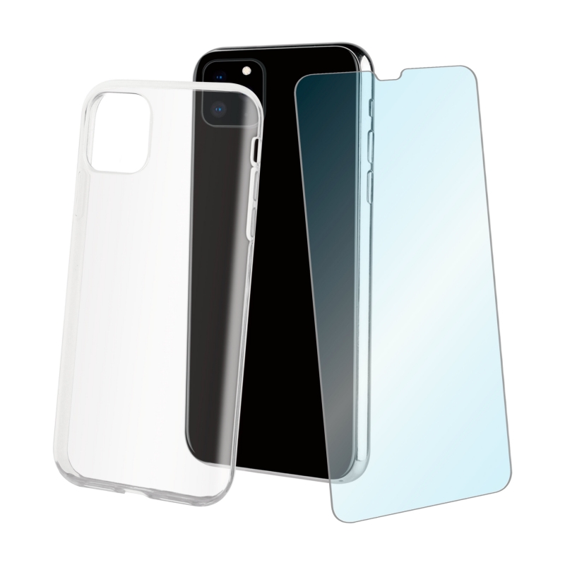 Pack Muvit Apple iPhone 11 Pro Max funda Cristal Soft transparente + protector. - Imagen 3