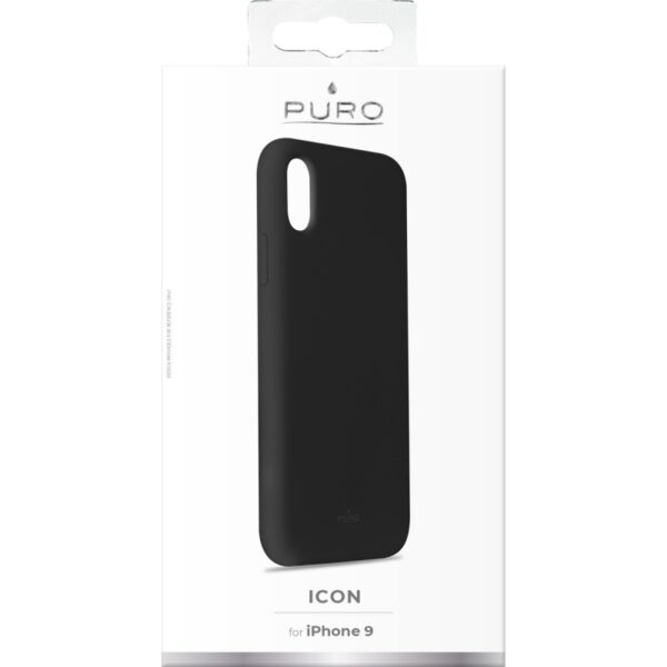 Funda Puro silicona con microfibra para Apple iPhone XR icon negra (NUEVA) - Imagen 2