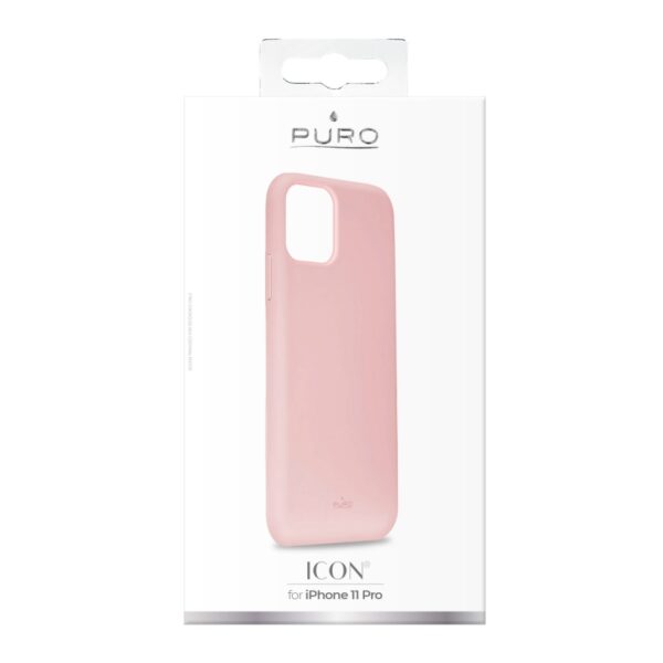 Funda Puro silicona con microfibra para Apple iPhone 11 Pro rosa - Imagen 4