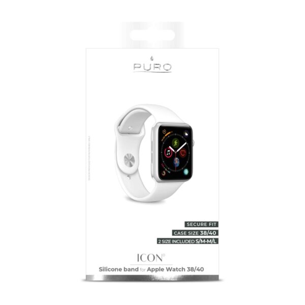 Pack 3 Correas para Apple Watch Puro silicona 38-40mm S/M y M/L blanco - Imagen 3