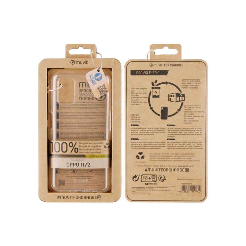 Funda Muvit Recycletek Transparente para Oppo A72 - Imagen 2