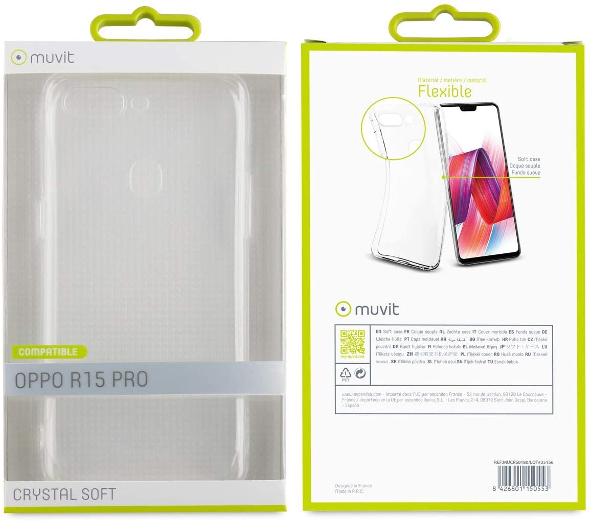 Funda Muvit Cristal Soft para OppoR15 Pro Transparente. - Imagen 3