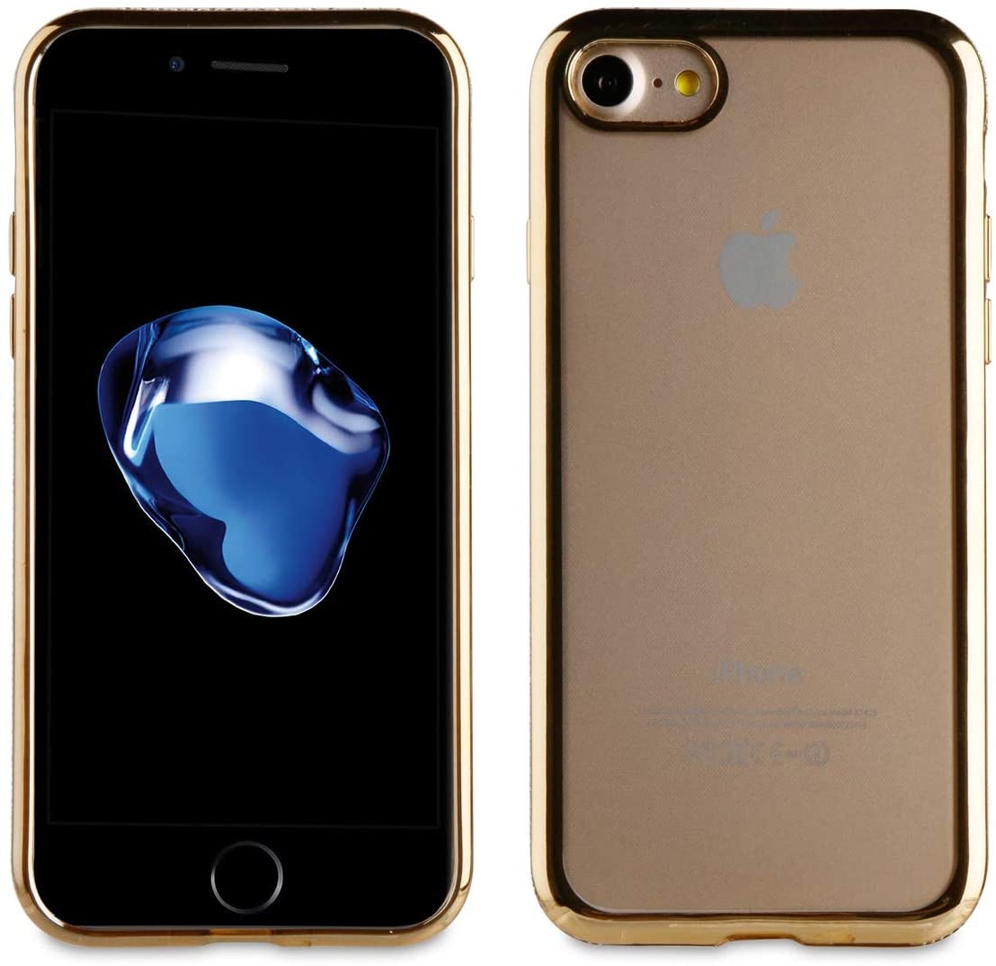Carcasa Muvit Life para Apple iPhone 8/7 con Cristales y Marco Dorado.