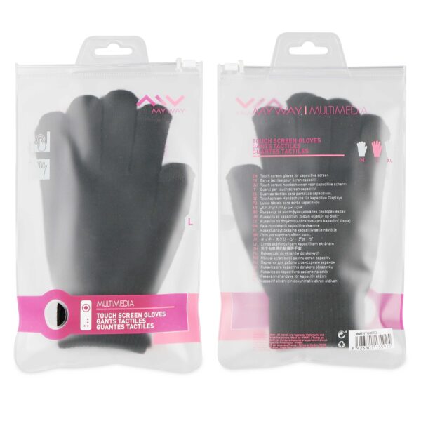 Guantes capacitivos pantalla táctil talla L MyWay color negro MWHTG0002. - Imagen 3