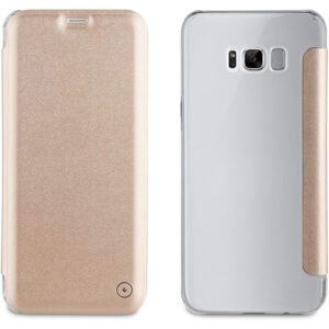 Funda Muvit Folio con Parte Trasera Transparente para Samsung Galaxy S8 Dorado