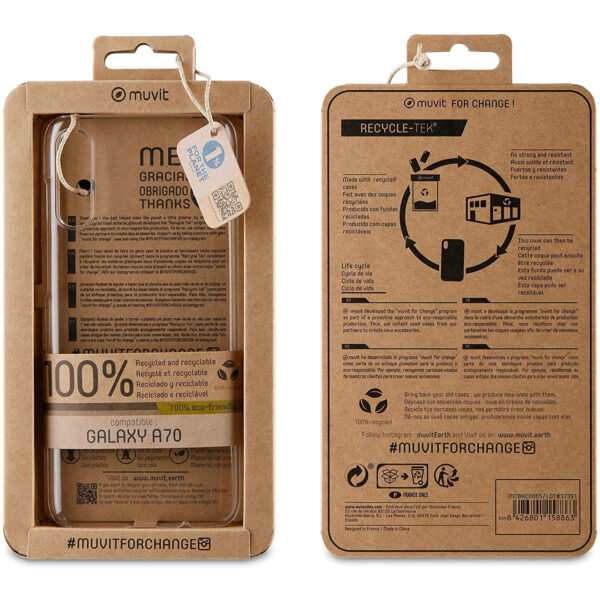 Funda Muvit for Change para  Samsung Galaxy A70 recycletek transparente Usada. - Imagen 3