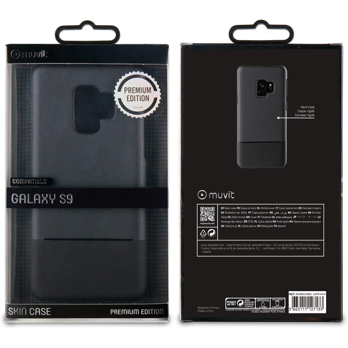 Carcasa Muvit Doble Skin Edición Premium para Samsung Galaxy S9 Negro (NUEVO) - Imagen 3