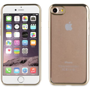 Funda Muvit Life Bling para Apple iPhone 8/7 Transparente con Marco Dorado.