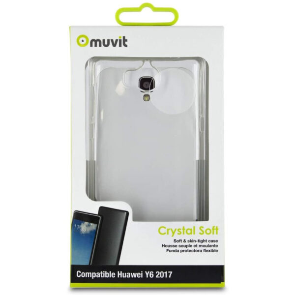 Funda Muvit Cristal Soft para Huawei Y6 2017 transparente. - Imagen 2