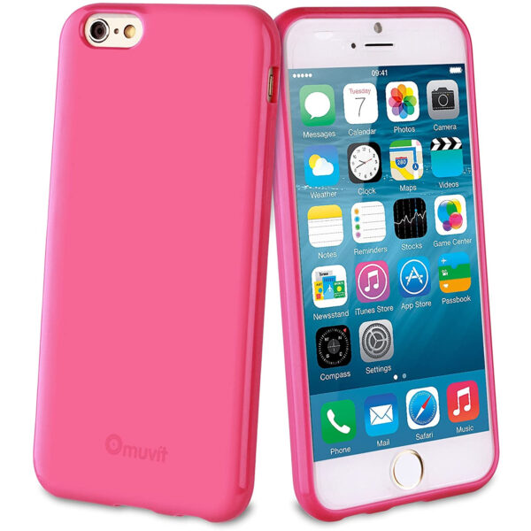 Funda Muvit minigel fina para Apple iPhone 6 color rosa.