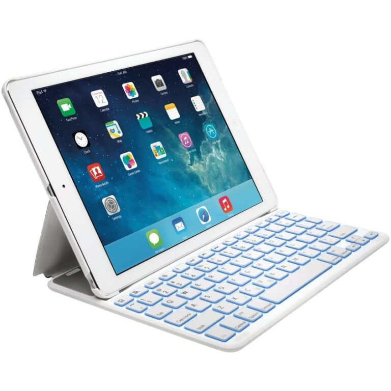 Funda con Teclado Kensington KeyFolio Thin X2 Plus para Apple iPad Air Blanco (NUEVA)