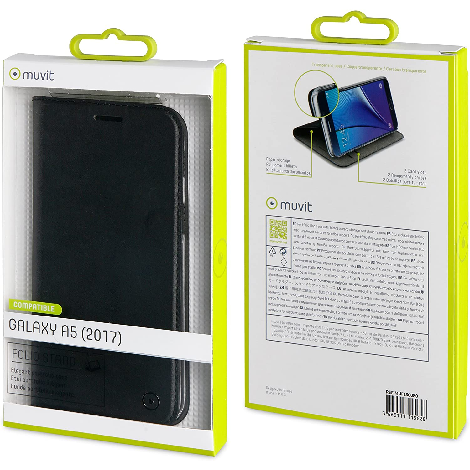 Funda Muvit Folio con Funcion Soporte y Tarjetero para Samsung Galaxy A5 2017 - Imagen 3