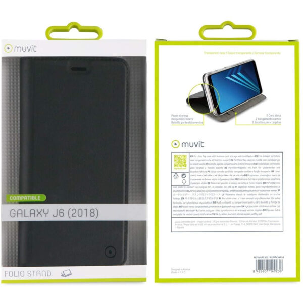Funda Muvit Folio con Función Soporte y Tarjetero para Samsung Galaxy J6 2018 - Imagen 3