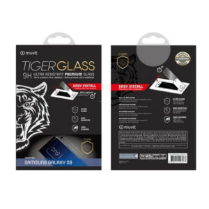 Carcasa Muvit Tiger Glass para Samsung Galaxy S9 vidrio templado curvo.