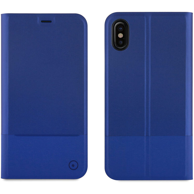 Funda Muvit Folio con Funcion Soporte y Tarjetero para Apple iPhone X Azul.