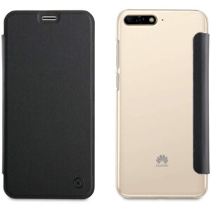 Funda Muvit Folio con Parte Trasera Transparente para Huawei Y6 2018 Negro