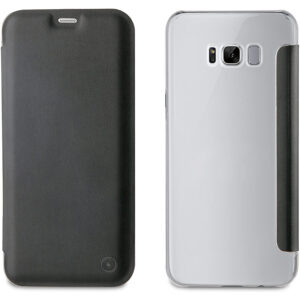 Funda Muvit Folio con Parte Trasera Transparente para Samsung Galaxy S8 negro