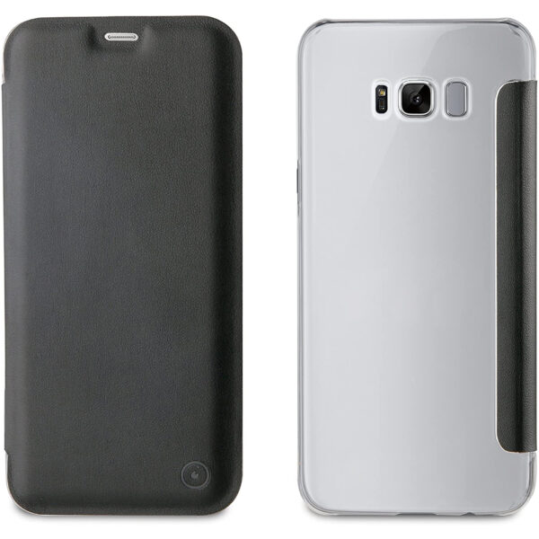 Funda Muvit Folio con Parte Trasera Transparente para Samsung Galaxy S8 negro