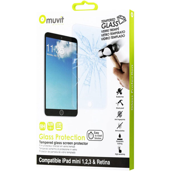 Protector pantalla Muvit Apple iPad Mini/Mini 2/Mini 3 vidrio templado.