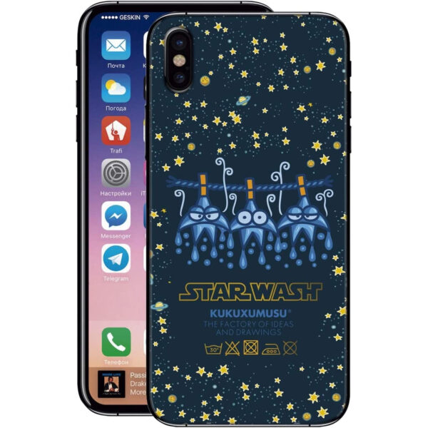 Carcasa Kukuxumusu Star Wash para Apple iPhone X Transparente. - Imagen 2