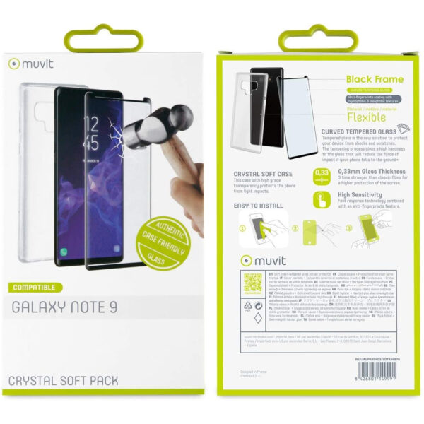 Pack Muvit Samsung Galaxy Note 9 Cristal Soft transparente+protector pantalla. - Imagen 4