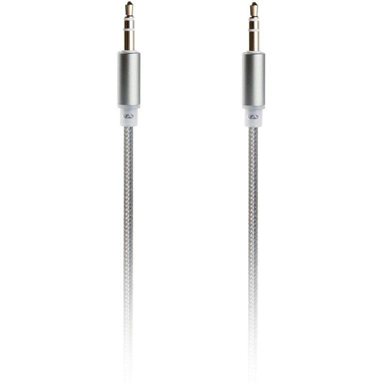 Cable Audio Muvit jack 3.5mm 1m cordón gris.