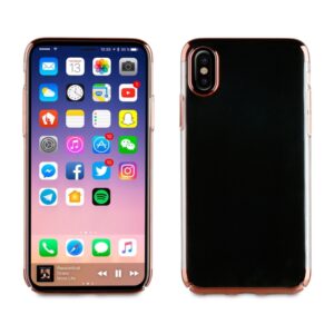 Carcasa Muvit Cristal para Apple iPhone Xs/X bordes Electoplating oro rosa.