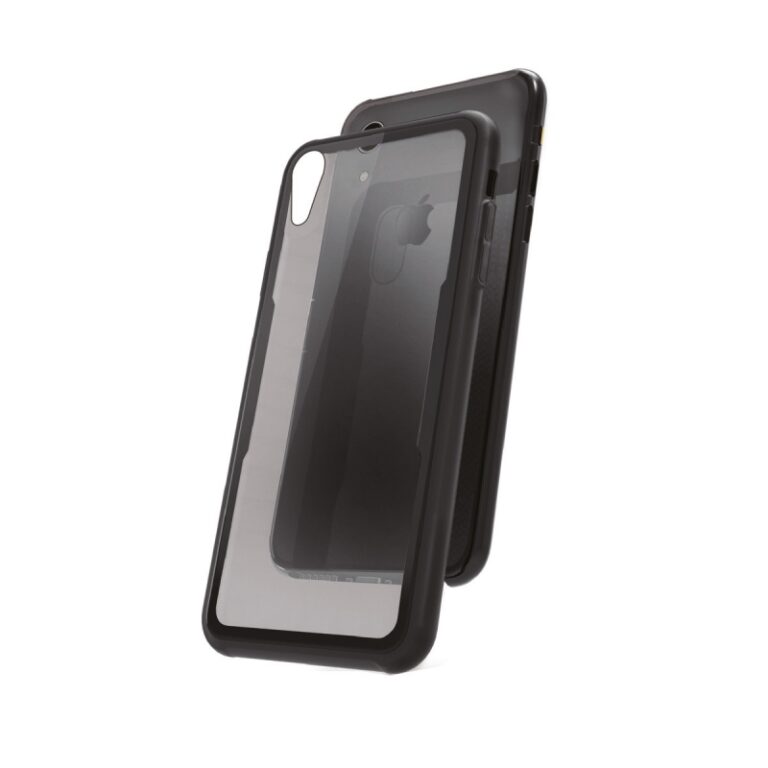 Funda Muvit Skin para Apple iPhone XR vidrio templado marco negro