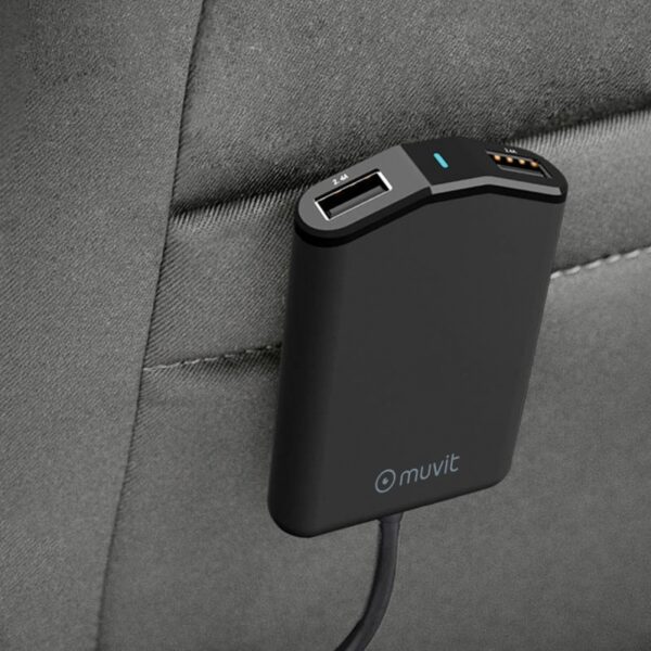 Cargador de Coche Muvit 2 USB 2.4A x 2 con extensión 2 USB 2.4A x 2 (NUEVO) - Imagen 4