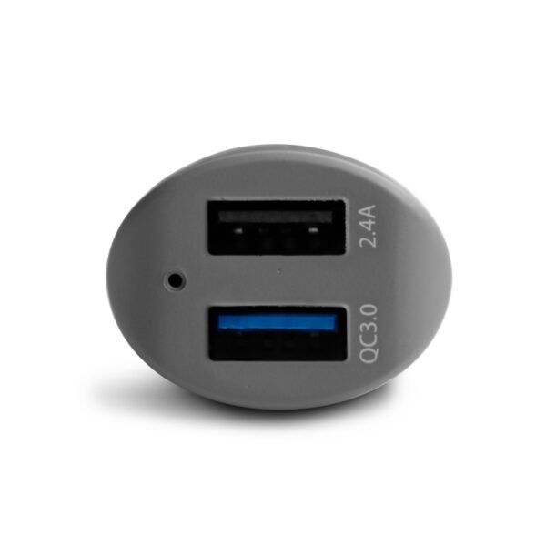 Cargador coche Muvit 2 USB Qualcomm QC 3.0 + 2.4A smart IC negro - Imagen 2