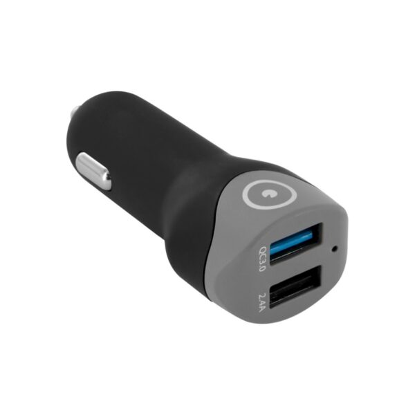 Cargador coche Muvit 2 USB Qualcomm QC 3.0 + 2.4A smart IC negro - Imagen 3
