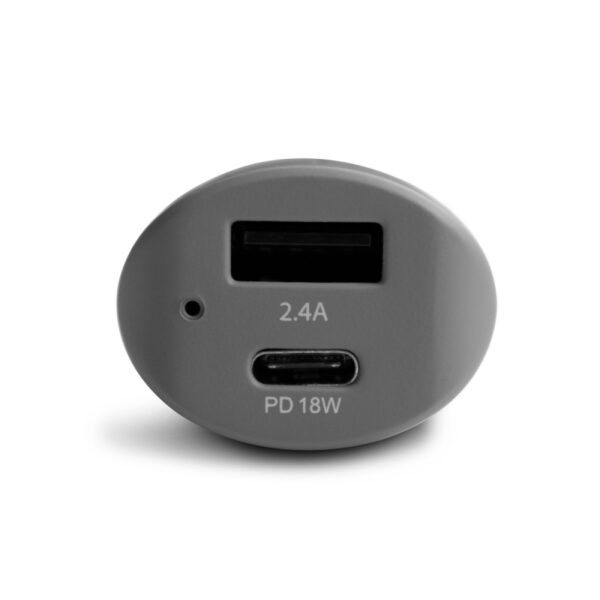 Cargador coche Muvit USB 2.4A + Tipo C PD 18W smart IC negro (NUEVO) - Imagen 2