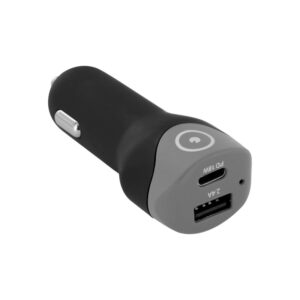 Cargador coche Muvit USB 2.4A + Tipo C PD 18W smart IC negro (NUEVO)