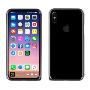 Funda Muvit Bumper Apple iPhone Xs/X aluminio + nanofilm trasero gris.