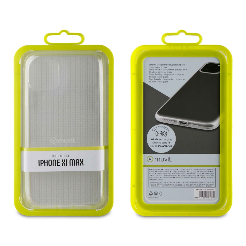 Funda Muvit Cristal Soft para Apple iPhone 11 Pro Max transparente. - Imagen 3