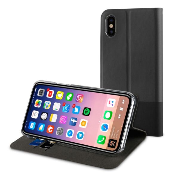 Funda Muvit Folio para Apple iPhone Xs/X función soporte negra (NUEVA) - Imagen 2