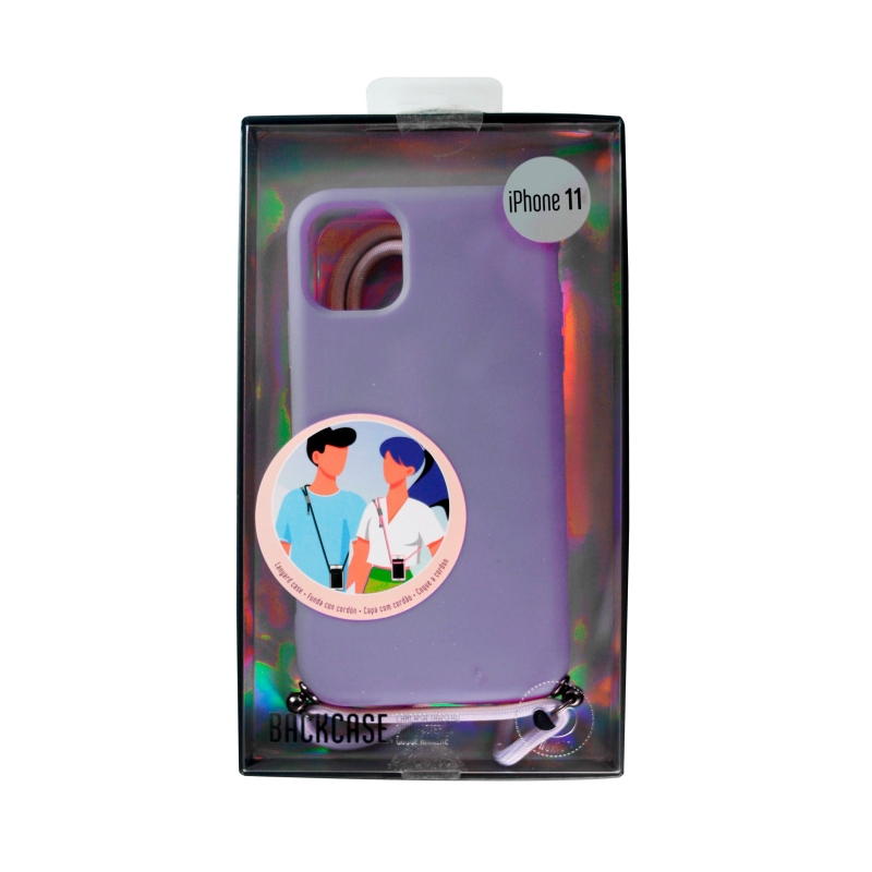 Carcasa Muvit Life para Apple iPhone 11 con colgante mauve candy. - Imagen 2