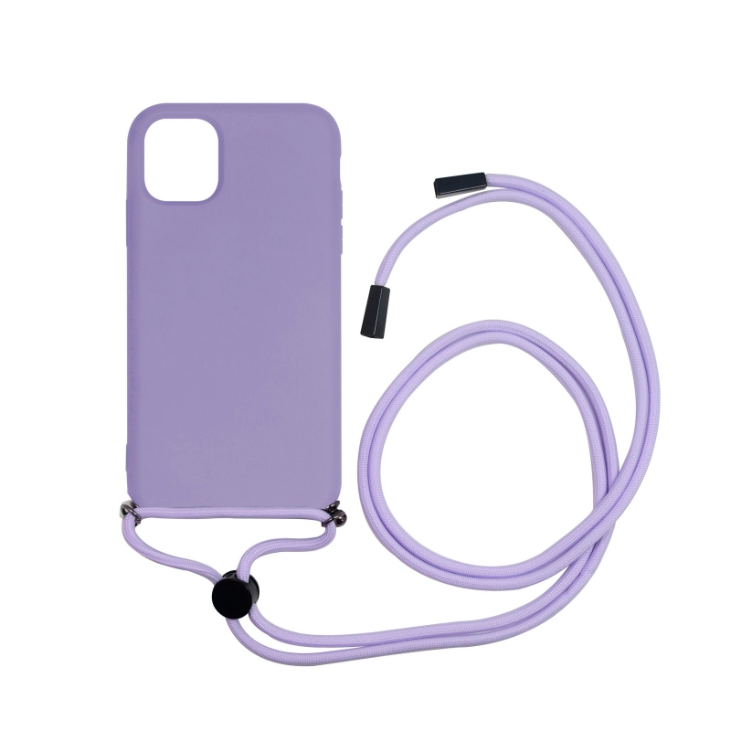 Carcasa Muvit Life para Apple iPhone 11 con colgante mauve candy.