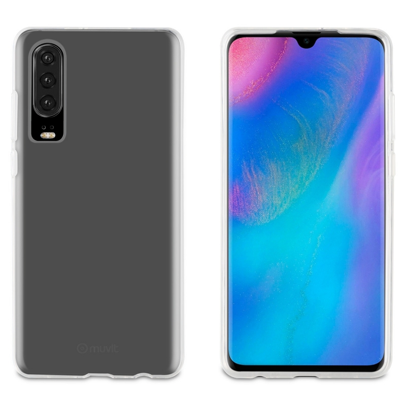 Pack Muvit Huawei P30 funda Cristal Soft transparente+protector pantalla vidrio - Imagen 2
