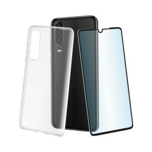 Pack Muvit Huawei P30 funda Cristal Soft transparente+protector pantalla vidrio