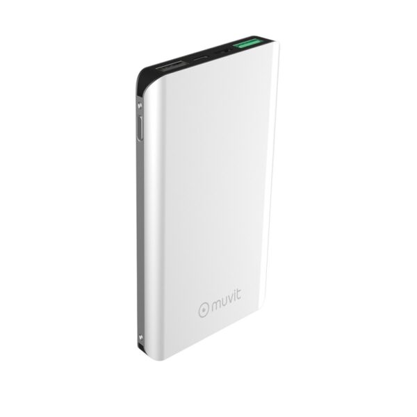 Power Bank Muvit 10000 mAh 2 USB 3A+2,1A QC 3,0+2 input(micro usb+tipo C) plata