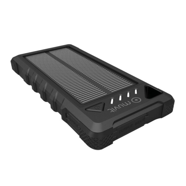 Power Bank Muvit solar 16000 mAh 2 USB (2.4+1A) IP67 negra (NUEVO) - Imagen 3