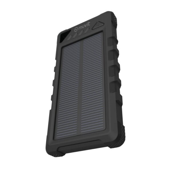 Power Bank Muvit solar 16000 mAh 2 USB (2.4+1A) IP67 negra (NUEVO)