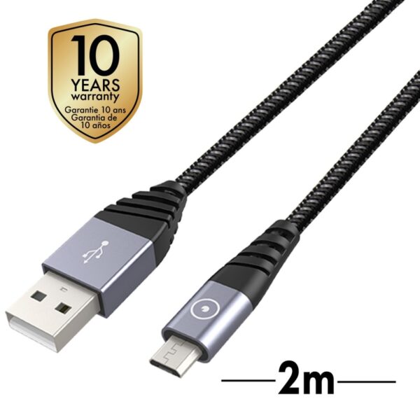 Cable Muvit Tiger USB Micro USB 2,4A 2m gris (NUEVA)