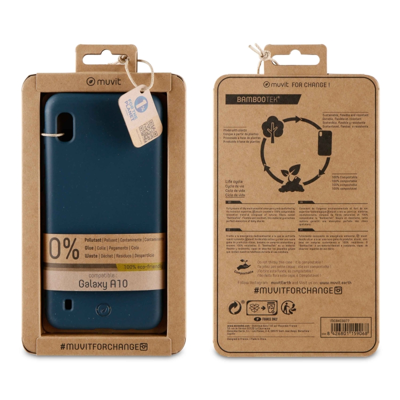 Funda Muvit for Change para Samsung Galaxy A10 bambootek dark ocean. - Imagen 2
