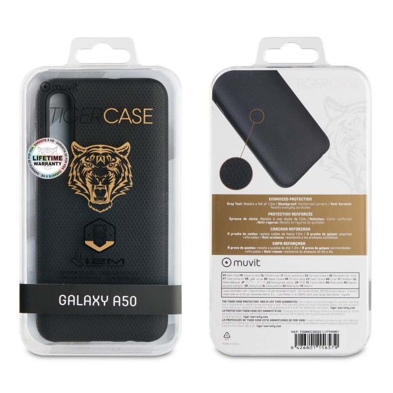 Funda Muvit Tiger Triangle para Samsung Galaxy A50 shockproof 1,2m negra - Imagen 3