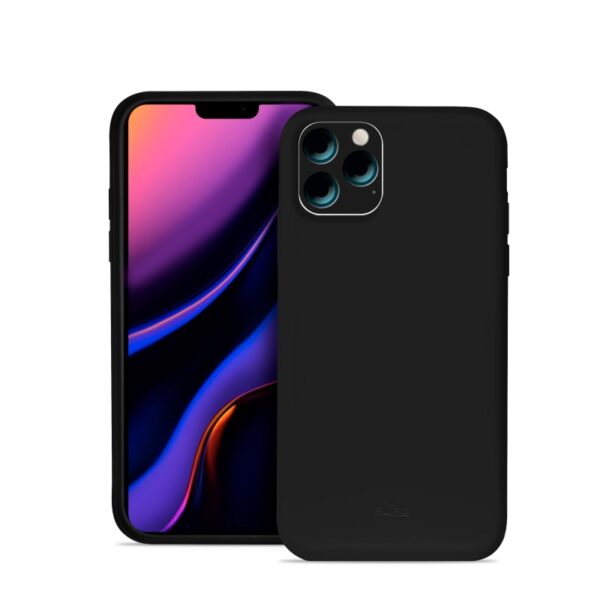 Funda Puro silicona con microfibra para Apple iPhone 11 Pro icon negra - Imagen 3